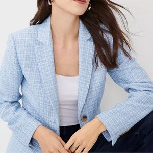 Ann Taylor Light Blue Tweed Blazer